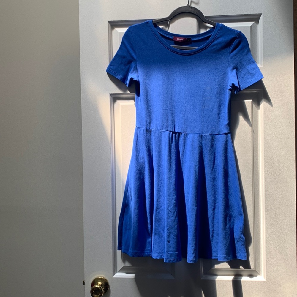 DOUBLJU Blue Skater Dress